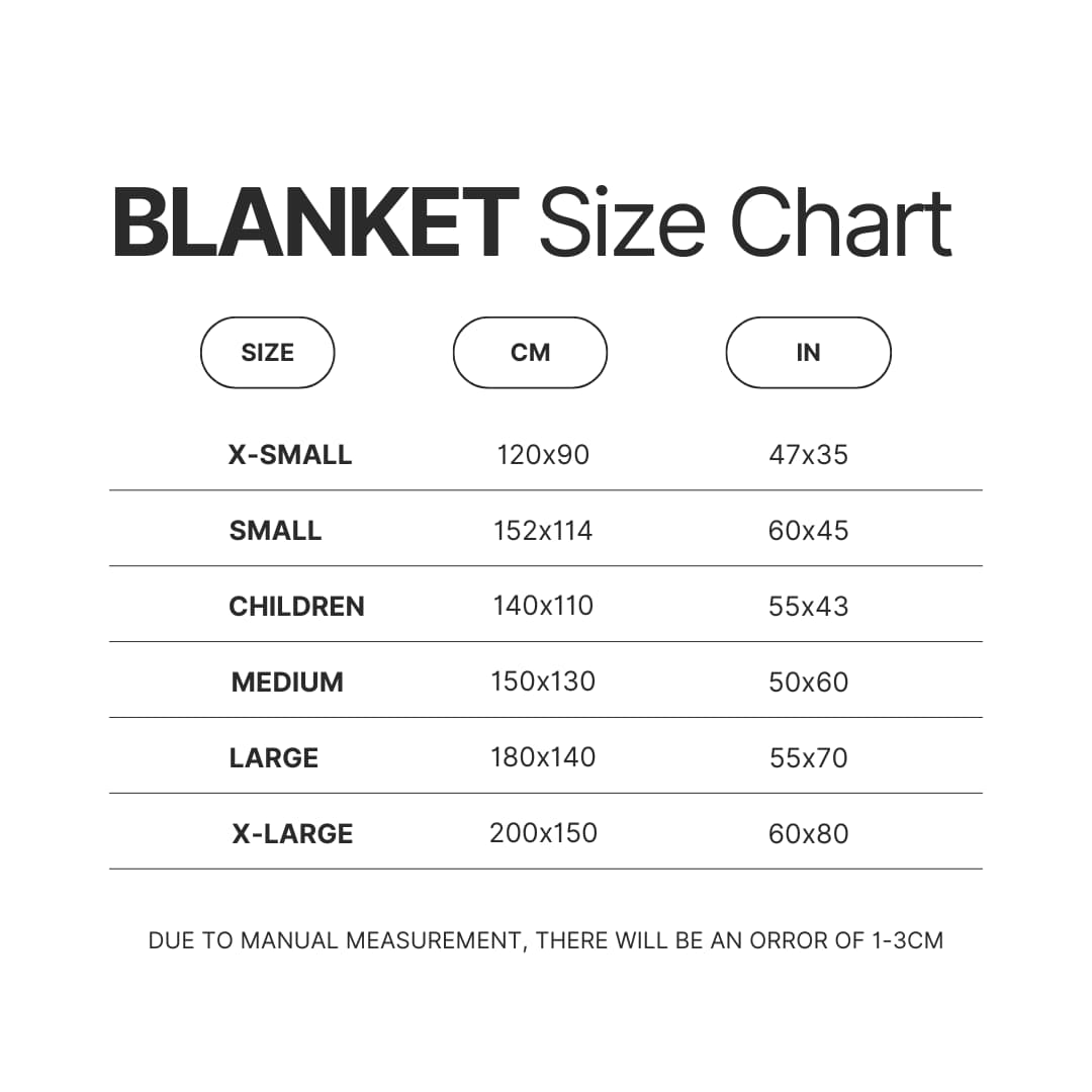 Blanket Size Chart - Sea Of Thieves Merch