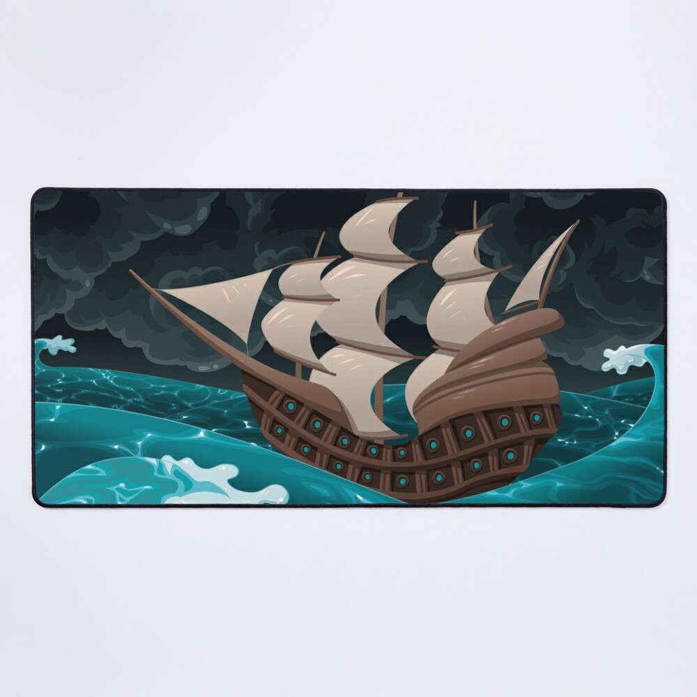 Ship Sailing Through The Night Mouse Pad - Sea Of Thieves Merch